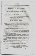 Bulletin Des Lois 431 1851 Hospices Et Hôpitaux/Crédits/Contributions/Géricault Au Louvre/Cosne/Rouen/Trémargat - Decreti & Leggi