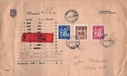 BÖHMEN & MÄHREN - WERTBRIEF 1944 PRAG 4 Mi #133-135 / QC162 - Covers & Documents