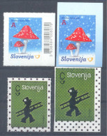 NEU NEW Issue Slovenia Slovenie Slowenien 2014 New Year 2015: 2x2 Stamps (booklet&sheet) Flora Mushrooms Chimney Sweeper - Slovenia