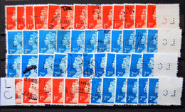 Great Britain Angleterre -  50 "machin" Perfin (perforated) Stamps 1st (red) And 2nd (blue) From LC Used - Perfins