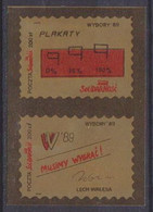 Poland SOLIDARITY (S155): Elections 89 (brown-gold Pair) - Viñetas Solidarnosc