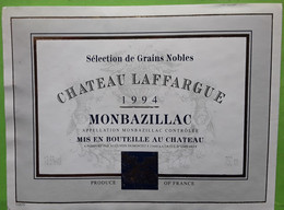 Etiquette Vin  CHATEAU LAFFARGUE, Monbazillac , 1994 , TB - Monbazillac