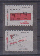 Poland SOLIDARITY (S161): Elections 89 (brown-silver Pair) - Viñetas Solidarnosc