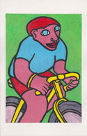 Pei 2623 ERGON - Homme à Vélo - Cycliste - Cyclisme - Bicyclette - Illustrateur - Illustrateurs - Peinture Acrylique - Acryliques