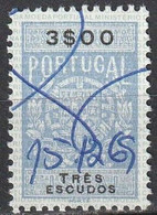 Fiscal/ Revenue, Portugal - Estampilha Fiscal -|- Série De 1940 - 3$00 - Usado
