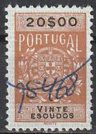 Fiscal/ Revenue, Portugal - Estampilha Fiscal -|- Série De 1940 - 20$00 - Gebruikt