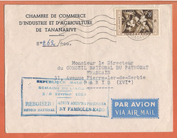 Lettre Madagascar 1950 ( Chambre De Commerce D'industrie Et D'agriculture DeTatanarive ) - Madagaskar (1960-...)