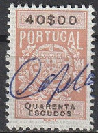 Fiscal/ Revenue, Portugal - Estampilha Fiscal -|- Série De 1940 - 40$00 - Usado