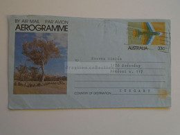 D185224   Australia Ca 1981 Postal Stationery Aerogramme 33 C. Landscape With Sheeps Flock To  Hungary - Aérogrammes