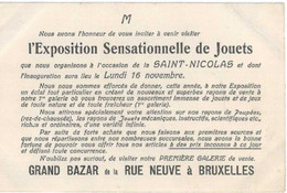 Bruxelles  --  Grand Bazar De La Rue Neuve  -- Exposition Sensationnelle De Jouets - Publicité