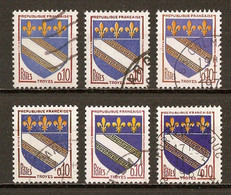 1962-65 Armoiries De Villes - Troyes - Lot Nuances - N°1353 - Usados