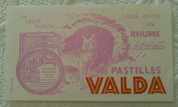 Buvard PASTILLES VALDA EN TOUTE SAISON ILLUSTRATEUR PUBLICITE LOUP - Süssigkeiten & Kuchen