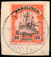 Germany,Caroline Islands,30 Pfennige Mi#12,cancell:Yap,01.07.1900,,as Scan - Karolinen