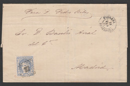 1870 Sobreescrito Matrona Ed 107 De 50 Milésimas. Fechador Tarrasa (Barcelona) Con Error - Briefe U. Dokumente