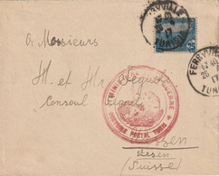 Armée Serbe En Tunisie.  Lettre Pour Suisse  Sous Lieutenant à L'Hopital De Sidi Abdalla. Censure Contrôle Postal Tunis - Guerre De 1914-18