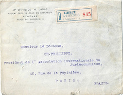 GRECE Enveloppe Recommandée 1922 - Brieven En Documenten