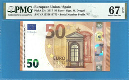 50 EURO SPAIN DRAGHI VA-V002 PMG 67 (D073) - 50 Euro