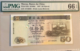 1997 BANCO DA CHINA BOC 50 PATACAS PICK#92b PMG66PMG, AT PREFIX - - Macau