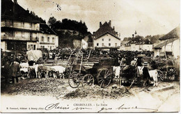2612 - Saone Et Loire -  CHAROLLES :   LA FOIRE   édit : Ferrand -  Circulée En 1903   RARE - Charolles