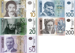 SERBIA 10 20 50 100 200 Dinara 2013 - 2014 P 54 55 56 57 58 UNC Set Of 5v - Serbien