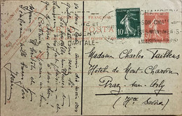 Savoie - Cognin - Entier Postal 30c Semeuse + Complément D'affranch. - Carte Pour Praz-sur-Arly (Haute-Savoie) - 1926 - 1921-1960: Modern Period