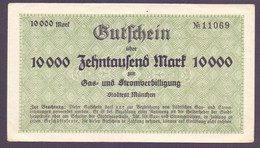Deutschland, München, 10.000 Mark, Für "Gas.- Und Stromverbilligung", Leicht Gebraucht, Sehr Selten - [11] Local Banknote Issues