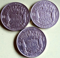 BELGIË : 3 X 10 FRANK : 1970+1972+ Key 1978   FR  KM 131 - 10 Francs