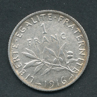 1 Franc Semeuse De 1916, En Argent. - Andere & Zonder Classificatie