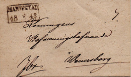 SUEDE 1848 MARIESTAD-WENNERSBORG - ... - 1855 Prephilately