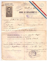 ORDRE DE DEPLACEMENT N°35-GOUVERNEMENT GENERAL DE L'AFRIQUE EQUATORIALE FRANCAISE - 1946-LIBREVILLE - Documents