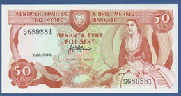 CYPRUS - P.52 (3) – 50 Cents / Sent 01.11.1989 UNC Serie S 689881 - Cyprus