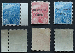 Monaco 1919 1920 Orphelins N° 30 39 40 - Unused Stamps