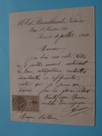 Me Ed. BREUILLAUD Notaire Rue St. Martin 333 à Paris Le 4 Juillet 1900 ( Voir Detail Photo) Petit Note ! - 1900 – 1949