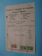 Firma J. LAUWERS & CORNELIS Elisabethlei Turnhout 4/1/1956 > Van Hees Baerle-Hertog ( Zie Foto ) Faktuur ! - Agricultura