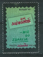 Poland SOLIDARITY (S667): Elections '89 For Heavy Duty (blue-green) - Viñetas Solidarnosc