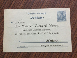 ST34 Deutsches Reich Ganzsache Stationery Entier Postal P 51b Mit Zudruck Mainz Karneval - Interi Postali