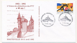 FRANCE - Env. Affr 2,50 J.O. - Cachet "40eme Assemblée Générale De L'UPPTT" - 50 Hauteville / Mer - 11/4/1992 - Cachets Commémoratifs