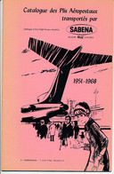 SABENA – Catalogue De Plis Aéropostaux 1951-1968 – 20 Pages A5 - Luchtpost