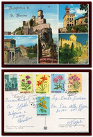 1972 San Marino Saint Marin Postcard Multiview Posted To Italy Carte Ak - Covers & Documents