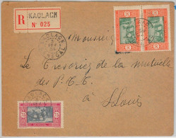 45187 -  SENEGAL -  POSTAL HISTORY - REGISTERED COVER From KAOLACK 1934 - Other & Unclassified