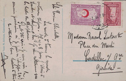 TURQUIE - EMPIRE OTTOMAN - CARTE POSTALE DU 8-2-1919 POUR LA FRANCE - VUE DE CONSTANTINOPLE. - Covers & Documents