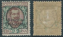 1918 TRENTINO ALTO ADIGE VENEZIA TRIDENTINA FLOREALE 1 LIRA MH * - RA13-2 - Trentino