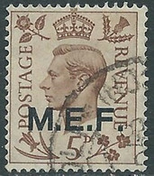 1943-47 OCCUPAZIONE INGLESE MEF USATO EFFIGIE 5 P - RA14 - Occ. Britanique MEF