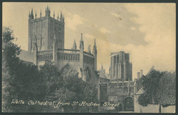 WELLS Cathedral Vintage Postcard England - Wells