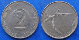 SLOVENIA - 2 Tolarja 1992 "barn Swallow In Flight" KM# 5 - Edelweiss Coins - Slowenien