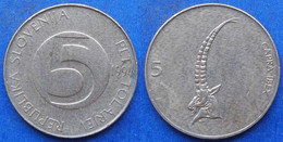 SLOVENIA - 5 Tolarjev 1994 "alpine Ibex" KM# 6 Republic - Edelweiss Coins - Slovénie