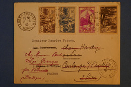 H3 MAROC BELLE LETTRE 1940 TANGER CHERIFIEN POUR COULONGES REDISTRIBUEE + AFFRANCHISSEMENT PLAISANT - Storia Postale