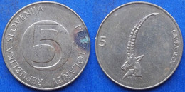SLOVENIA - 5 Tolarjev 1997 "alpine Ibex" KM# 6 Republic - Edelweiss Coins - Slovenia