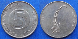SLOVENIA - 5 Tolarjev 1999 "alpine Ibex" KM# 6 Republic - Edelweiss Coins - Slovenia