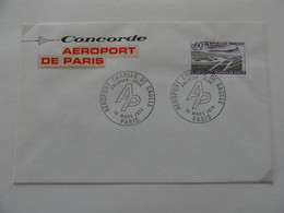 ENVELOPPE PREMIER JOUR DU TIMBRE ROISSY CDG/CONCORDE SUR PLI ILLUSTRE - Concorde